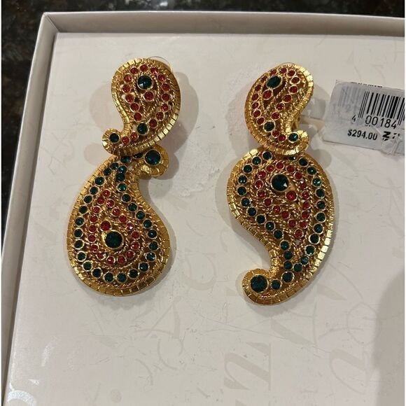 Women’s Oscar de la Renta rhinestone drop earrings - Picture 1 of 8